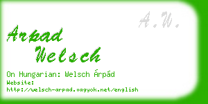 arpad welsch business card